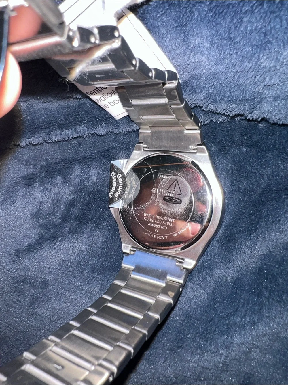GUESS Men's Two-Tone Silver and Gold Bracelet Watch with Black Dial